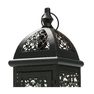Support de bougie en fer avec découpes florales, noir, 15 pouces, fait main et écologique, durable pour les activités religieuses, utilisation intérieure/extérieure - Product Image 5