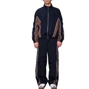 Custom Nylon Windbreaker Tracksuit Men <b>Zip</b> <b>Up</b> <b>Jacket</b> & Pants Set Waterproof Lightweight Breathable Outdoor Sportswear OEM - Product Image 3