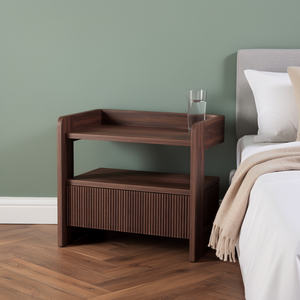 โต๊ะข้างเตียงไม้สักแท้สีน้ำตาลชา คุณภาพสูง สำหรับห้องนอน ห้องนั่งเล่น และห้องรับประทานอาหาร - Product Image 1