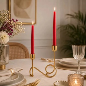Portavelas Decorativo de Metal Vintage, Perfecto para Interiores, Hogares, Restaurantes, Hoteles, Salones de Banquetes, Apartamentos, Centro de Mesa - Product Image 1