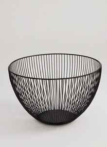 Panier de rangement vertical en fil métallique noir profond pour fruits et légumes, avec côtes ouvertes, pour table de cuisine - Product Image 3