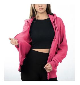 Nueva Colección Sudadera con Capucha para Mujer, 100% Algodón, Manga Larga, Cuello Redondo, Hombros Caídos, Color Sólido, Cómoda, Casual, con Cierre, al Mejor Precio - Product Image 3