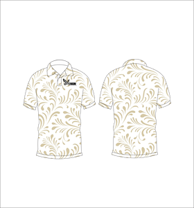 เสื้อโปโลพิมพ์ลายใบไม้แบบนามธรรมสำหรับผู้ชาย พิมพ์ลายทั่วตัว แขนสั้น สไตล์ลำลอง เหมาะสำหรับเล่นกอล์ฟ - Product Image 1