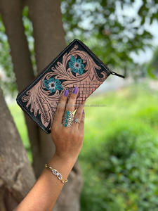 กระเป๋าคลัทช์หนังลายนูนลายดอกไม้สำหรับผู้หญิงกระเป๋าคลัทช์หนังอินเทรนด์ขนาดกะทัดรัดขายดี - Product Image 2