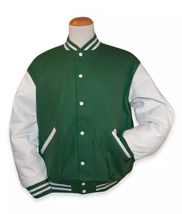 Custom New Men's Basic Canvas Stand Collar <b>Quilted</b> Varsity Letterman Jacket - Product Image 1