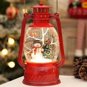 Indoor Christmas Decorations Snowman-<b>Lighted</b> Musical Snow Globe with 6H <b>Timer</b> Glittering Lantern for Festive Farmh Ambience - Product Image 1