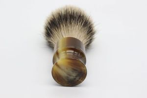 Pinceau à raser haut de gamme fait main, poli, en corne de buffle bio, imperméable, avec poils de blaireau véritable et manche en corne animale, design classique pour rasage humide - Product Image 6