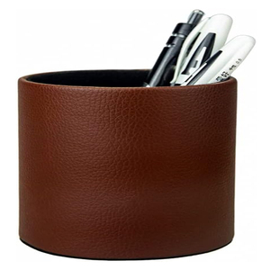 Porte-stylos en cuir, porte-crayons marron, porte-stylos élégant pour bureau, organisateur de papeterie - Product Image 1