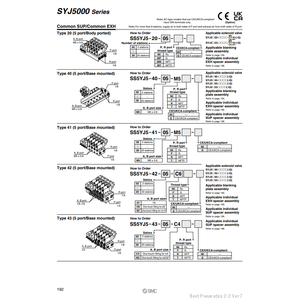ชิ้นส่วนนิวเมติกส์ SS5YJ5-20-10นิวเมติก SMC - Product Image 2