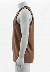 Men's Brown <b>Mesh</b> Tank Top Round Neck Sleeveless Breathable Regular Fit All Seasons 100% Polyester Solid Color Basketball Apparel - Product Image 3