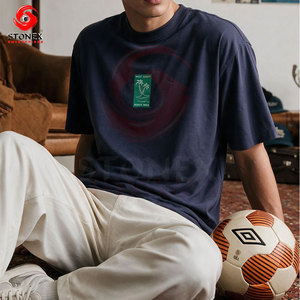 T-shirt en coton surdimensionné vert menthe pour homme, avec impression de logo sur le devant, haute qualité - Product Image 2