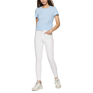 Camiseta de Manga Corta con Cuello Redondo para Mujer, Nueva Llegada, Verano, 100% Algodón, Transpirable, Informal - Product Image 6