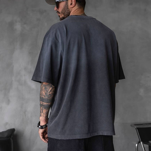 เสื้อยืดวินเทจสีซีดแบบกำหนดเองสำหรับผู้ชาย เสื้อยืดผ้าฝ้าย 100% หนานุ่ม คุณภาพสูง เสื้อยืดแฟชั่นสตรีทแวร์ ขายส่ง - Product Image 4