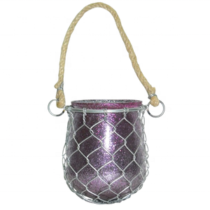 Linterna colgante de huracán con forma de calabaza de alambre de Metal, tarro de cristal, artesanía rústica, producto superior, diseño único 2025 - Product Image 5