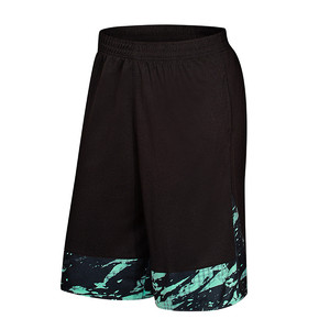 Men's Black Mesh Basketball Shorts With Purple Print Elastic Waist Breathable Sport Wear Regular Fit All Seasons - Product Image 2