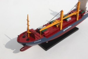 Handmade BBC Cargo <b>Container</b> Ship Wooden Model 20cm - <b>Small</b> Commercial Vessel Craft - Feng Shui Business Gift & Office Desk Deco - Product Image 3