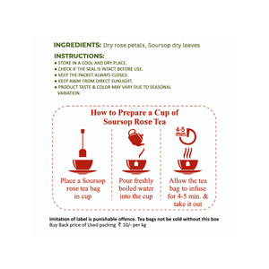 BourNeels <b>red</b> tea Soursop (Graviola) Rose Tea Bags || No Preservatives High Vitamin C Soursop Tea rose flavor tea <b>red</b> tea - Product Image 6