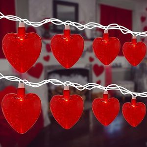 Luci a Corda a Forma di Cuore per San Valentino, 8,5 Piedi, 10 Luci Fatate Impermeabili per Interni, Decorazioni Festive, Luci d'Amore - Product Image 1