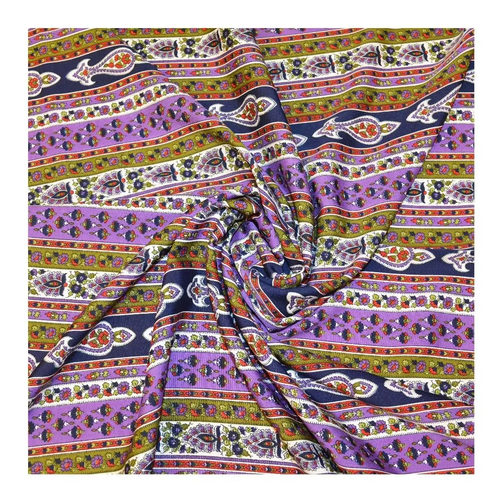 Crepe lụa màn hình in Khăn Sarong tự nhiên nhuộm khăn bãi biển sarong Crepe lụa vải Crepe lụa vải thiết kế độc đáo ấn độ