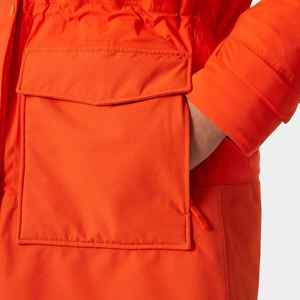 Women's <b>Quilted</b> Jacket Hooded Full Sleeve Solid Color Winter Wear Polyester Wadding Thick <b>Single</b> Breasted Long Coat - Product Image 3