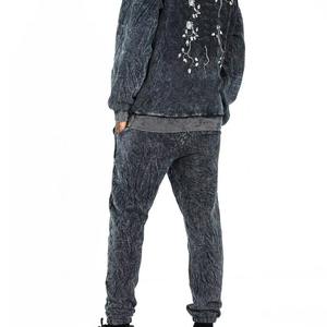 Conjunto de Chándal de Invierno para Hombre, Estilo Acid Wash, 100% Algodón, Transpirable, Estampado, Holgado, con Capucha, Estilo Urbano - Product Image 6