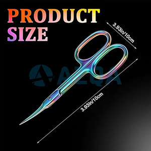 Tijeras Profesionales para Cutículas de Acero Inoxidable con Recubrimiento de Titanio Multicolor y Cuchillas Curvas Ultra Afiladas - Product Image 2