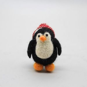 Handmade Felt Penguin Mini Figure Round Shape Lovely Cotton <b>Craft</b> Hanging Ornament Christmas Tree Decor - Product Image 3