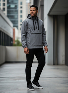 Chaqueta cortavientos personalizada con logotipo para hombre, impermeable, ligera, para entrenamiento deportivo, chaqueta cortavientos. - Product Image 2