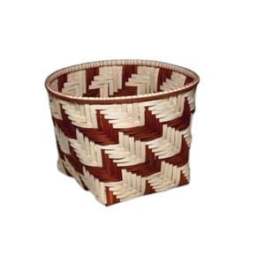Organisateur de cuisine en bambou, panier géométrique vert, marron, blanc, tissé, ensembles de salle de bain, accessoires pour la maison, contenants de rangement - Product Image 3