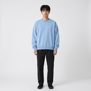 Sudadera gráfica gruesa al por mayor con cuello redondo, teñido con pigmentos e impresión serigráfica para marcas estadounidenses - Product Image 1