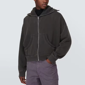 Fabricants de vêtements OEM tendance streetwear, personnalisés, 100% coton épais, écologiques, à carreaux, patchwork, color block, avec fermeture éclair - Product Image 4