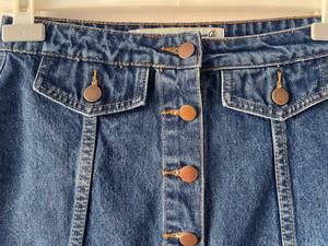 GRACE COLLECTION Mini-jupe en jean pour femme, coupe crayon, délavage moyen, décontractée, hiver, respirante, écologique, unie - Product Image 6