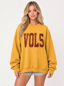 Sweat-shirt pour femme, coupe ample, imprimé graphique décoratif, col rond, manches longues, style streetwear décontracté, vêtement d'automne - Product Image 3