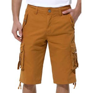Pantalones Cortos Cargo para Hombre en Color Amarillo Marrón, Bolsillos Grandes, Largo hasta la Rodilla, Cierre con Botones, Color Personalizable, Servicio OEM - Product Image 2