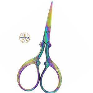 Tijeras Luminex Impex para Diestros, de Acero Inoxidable, con Diseño Grabado con Láser, Punta Redonda, 28 Dientes, para Peinado y Uso Profesional - Product Image 6