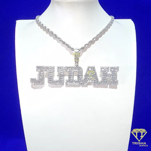 Colgante de diamantes de Hip Hop de Plata de Ley 925 de alta pureza, joyería helada de lujo a la moda con VVS Clarity IGI Made Charm Pendants - Product Image 4