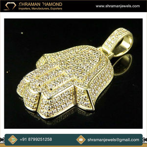 จี้สร้อยคอรูปฮัมซา SHRAMAN DIAMOND เงินแท้ 925 ชุบทองคำขาว สำหรับทุกเพศทุกวัย ประดับเพชร VVS-VS  เพชรเพาะเลี้ยงในห้องปฏิบัติการ พร้อมใบรับรอง - Product Image 3