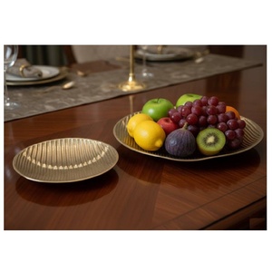 Platos de Aluminio de Forma Ovalada con Acabado de Latón Antiguo, Vajilla Tradicional Multiusos - Product Image 5