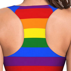 Soutien-gorge de sport dos nageur en maille unie pour femme, col en U, maintien élevé, respirant, avec logo frontal, idéal pour le yoga et l'entraînement - Product Image 2
