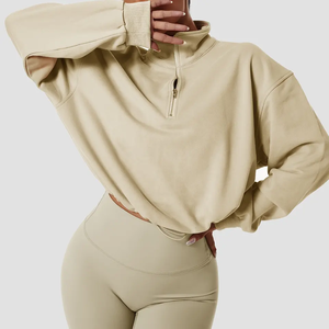 Sudadera de Manga Larga de Alta Calidad para Mujer con Cierre, Logotipo Personalizado Impreso, Estilo Moderno, Oversize, de Algodón y Felpa - Product Image 6