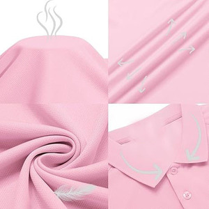 Polo rosa claro para hombre – Camiseta clásica de algodón informal de manga corta - Product Image 6