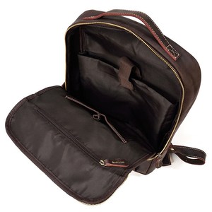 Custom <b>Mens</b> Genuine <b>Leather</b> Backpack Wholesale Luxury Real <b>Leather</b> Laptop <b>Bag</b> Waterproof Travel Rucksack Co LBK-0106B - Product Image 3