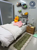 SYNZEST Module de vie mobile moderne extensible avec salle de bain complète et cuisine intégrée, maisonnette préfabriquée en conteneur pour bureau ou hôtel