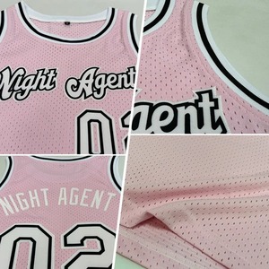 Custom <b>Light</b> Pink Royal-White Authentic Throwback Basketball Jersey <b>Professional</b> Digital Print Athletic Team Uniform Mesh Fabric - Product Image 5