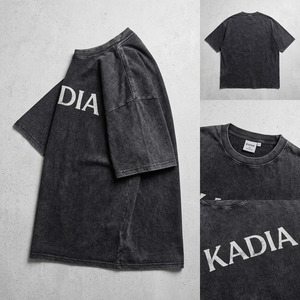 เสื้อยืดคอกลมทรงหลวมพิมพ์ลายสกรีนด้านหน้าผ้าคอตตอนหนานุ่มแบบดรอปโชลเดอร์สำหรับผู้ชายและผู้หญิง - Product Image 6