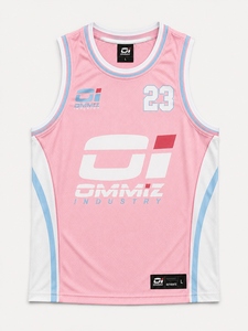 OMMIZ Industry Camiseta de baloncesto para hombre, blanca, roja, azul real, 23, camiseta sin mangas auténtica sublimada, corte regular, para todas las estaciones - Product Image 2