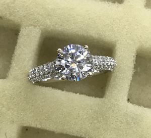 ZAWO Classic Rose Gold Plated Luxury Moissanite Engagement <b>Rings</b> Unisex Perfect Wedding Party Anniversary Gift - Product Image 4