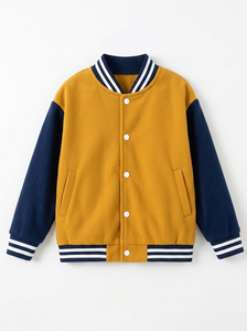 เสื้อแจ็คเก็ตวาร์ซิตี้สีแดงดำ แบบยูนิเซ็กส์ สวมใส่สบาย ผ้าฟลีซ คอตั้ง ทรงปกติ กันลมในฤดูหนาว บุด้วยขนเป็ด ตกแต่งด้วยผ้าแบบแพทช์เวิร์ค สีพื้น - Product Image 4