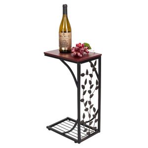 54*30.5*21CM Leaf Pattern Iron Coffee <b>Table</b> Side <b>Table</b> with <b>Brown</b> Finish - Product Image 6