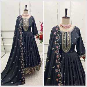 Robe de soirée élégante pour femmes avec pantalon et dupatta, ensemble élégant - Product Image 1